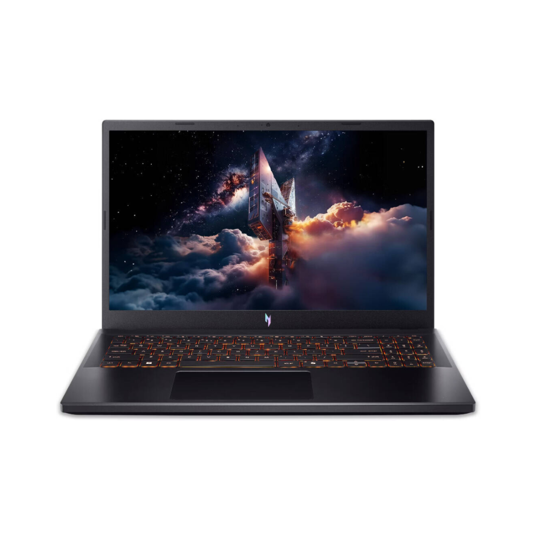 Laptop with a futuristic design on a white background
